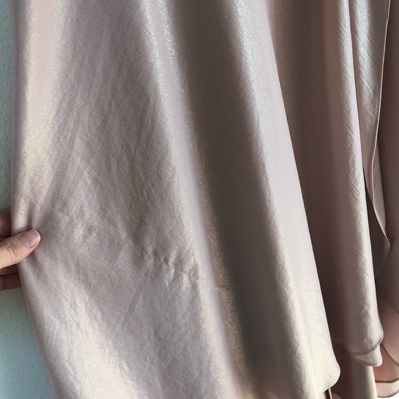 Antonio Milani shimmering pink midi faux wrap dress size 2 - Picture 7 of 8